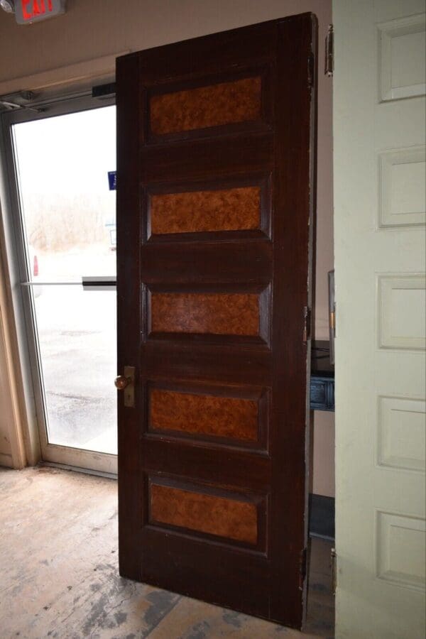 Tall Antique Architectural Salvage 5-Panel Wood Door