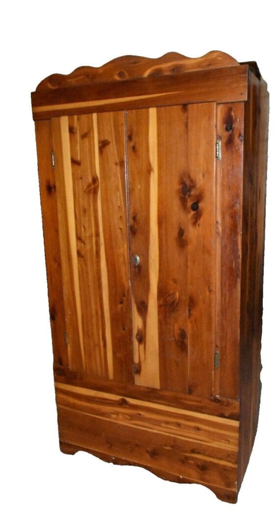 Vintage Solid Red Cedar Wardrobe Closet, Mid Century Armoire