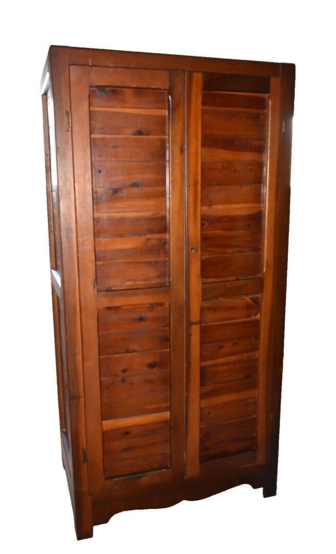 Vintage Solid Red Cedar Wardrobe Closet, Mid Century Armoire