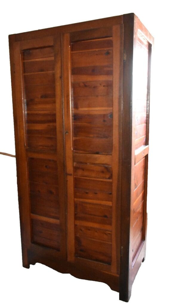 Vintage Solid Red Cedar Wardrobe Closet, Mid Century Armoire