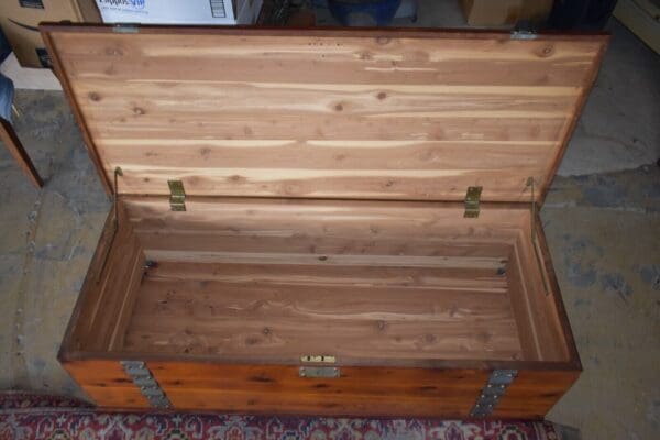 Vintage Solid Red Cedar Chest with Metal Straps