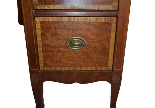 Vintage Inlaid Mahogany Kneehole Desk, Kindel Co Grand Rapids