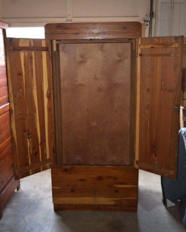 Vintage Solid Red Cedar Wardrobe Closet, Mid Century Armoire