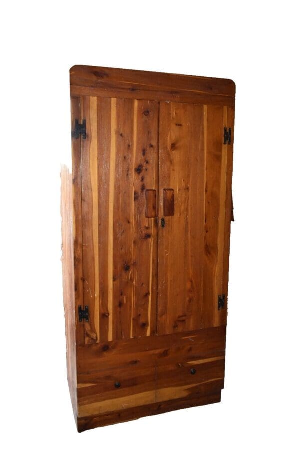 Vintage Solid Red Cedar Wardrobe Closet, Mid Century Armoire