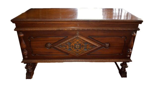 Antique Walnut Ed Roos Blanket Cedar Chest