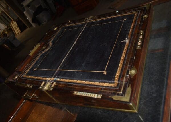 Antique English Regency Rosewood Traveling Lap Desk