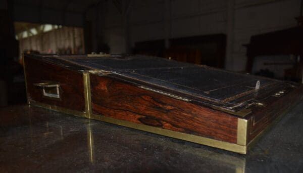 Antique English Regency Rosewood Traveling Lap Desk