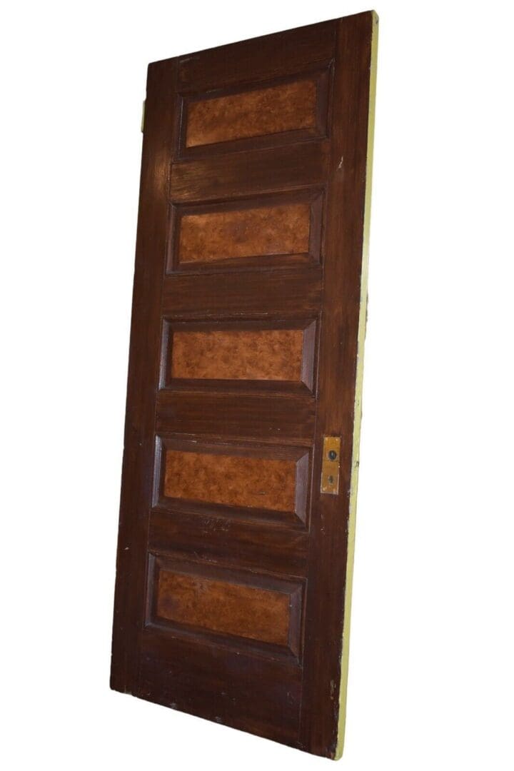 Tall Wooden Antique 5-Panel Door