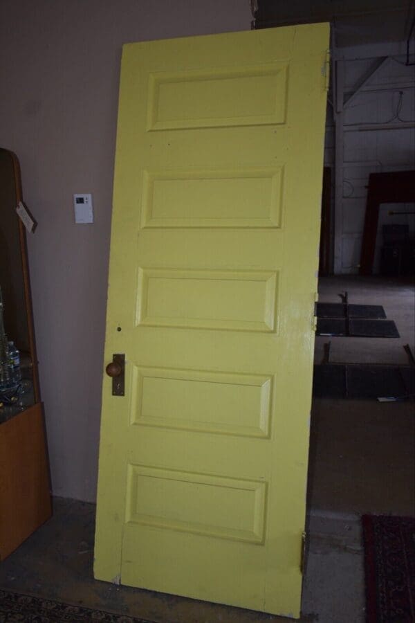 Tall Wooden Antique 5-Panel Door