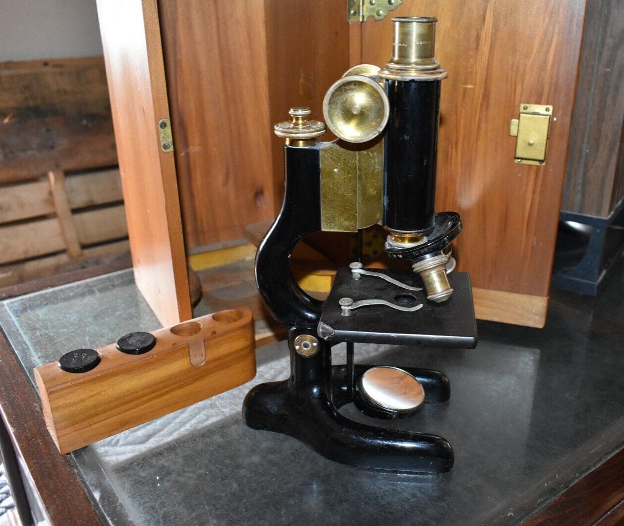 Antique Bausch & Lomb Optical Co Microscope, Bucknell University