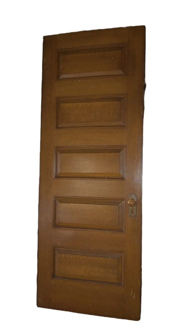 Tall Antique Architectural Salvage 5-Panel Wood Door