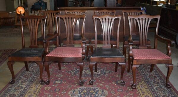 Antique Dining Room Chairs Ball & Claw Feet, Set of 8