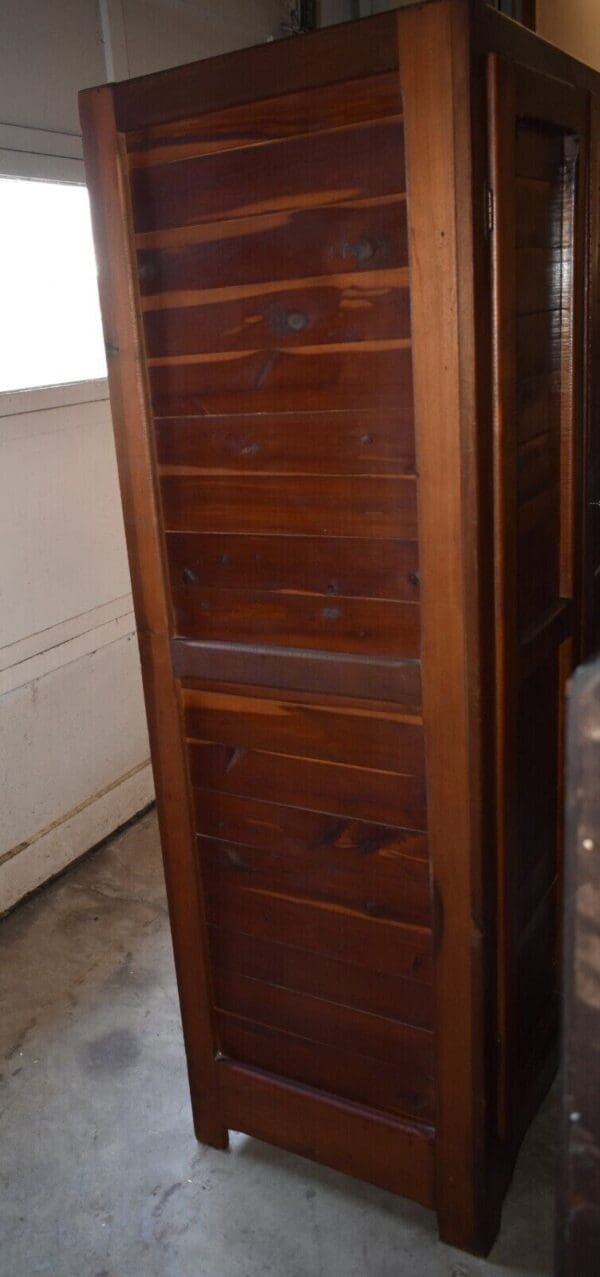 Vintage Solid Red Cedar Wardrobe Closet, Mid Century Armoire