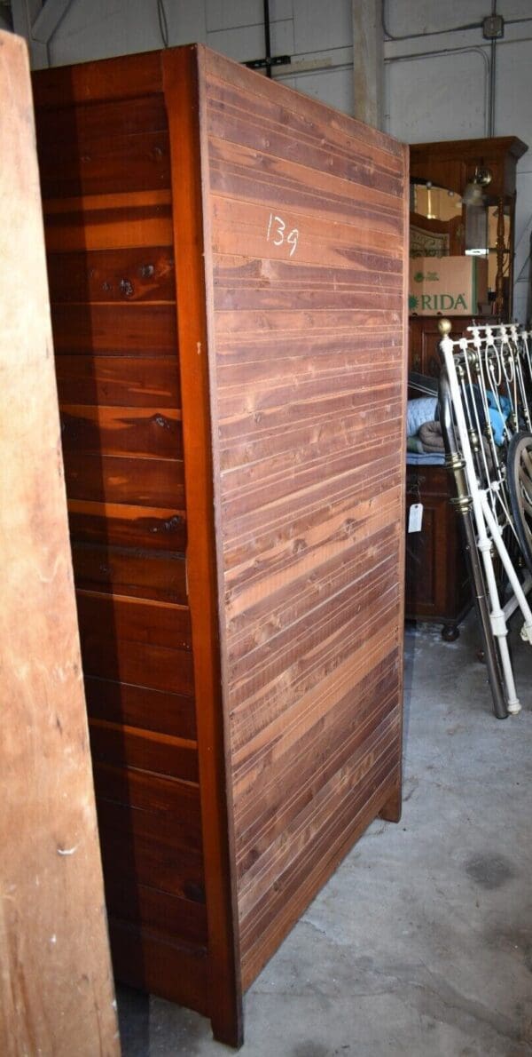 Vintage Solid Red Cedar Wardrobe Closet, Mid Century Armoire