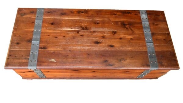 Vintage Solid Red Cedar Chest with Metal Straps