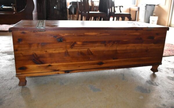 Vintage Solid Red Cedar Chest with Metal Straps