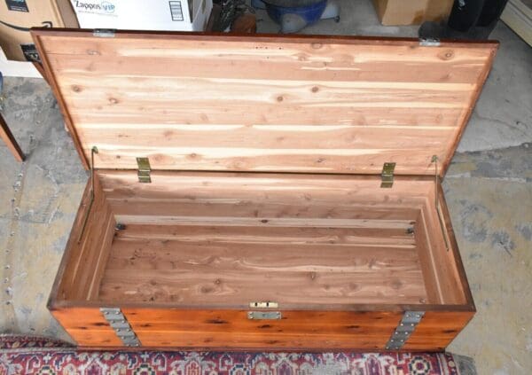 Vintage Solid Red Cedar Chest with Metal Straps