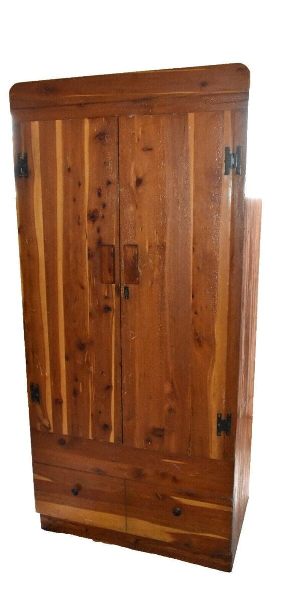 Vintage Solid Red Cedar Wardrobe Closet, Mid Century Armoire