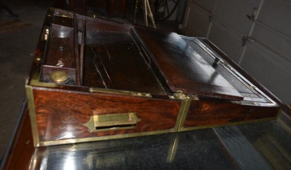 Antique English Regency Rosewood Traveling Lap Desk