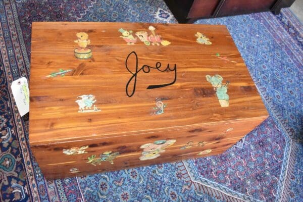 Antique Solid Cedar Child's Toybox, Cowboy Chest Western Trunk, Joey