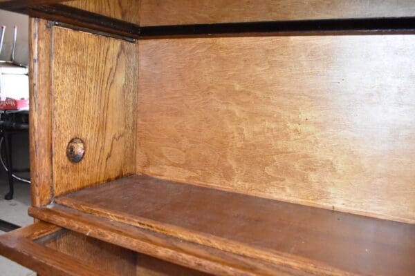 Antique 3 Stack Step Back Tiger Stripe Oak Barrister Lawyer's Bookcase, Display