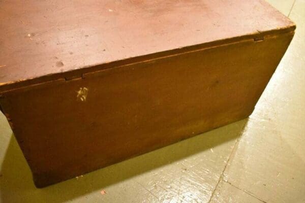 19th Century Primitive Antique Blanket Box Bedroom Chest Folk Art Red Finish