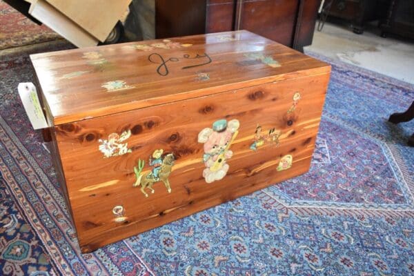 Antique Solid Cedar Child's Toybox, Cowboy Chest Western Trunk, Joey