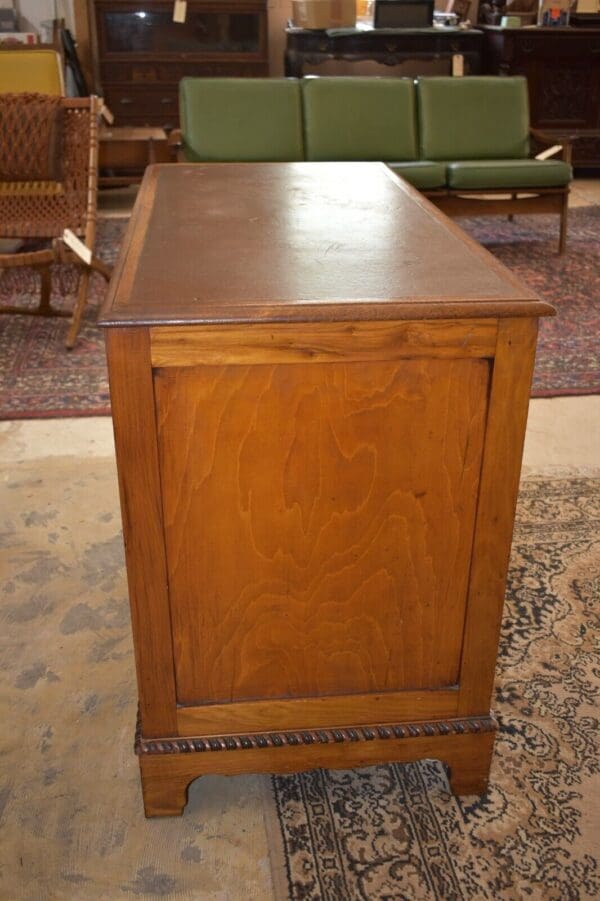 Antique Leather Top Kneehole Desk