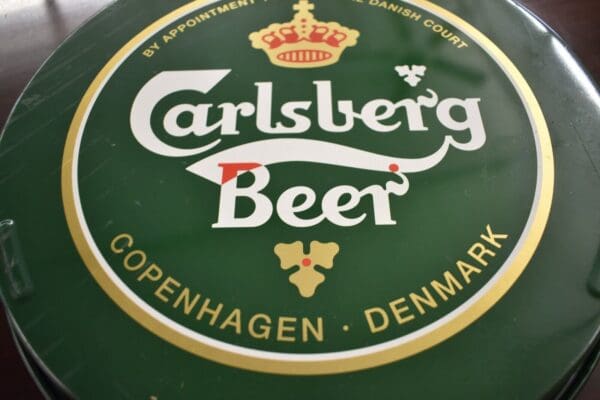 Vintage Green Carlsberg Beer Tray, Copenhagen Denmark, Made in Germany