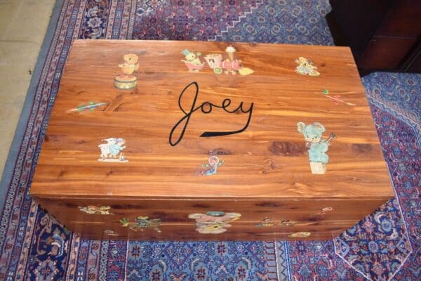 Antique Solid Cedar Child's Toybox, Cowboy Chest Western Trunk, Joey