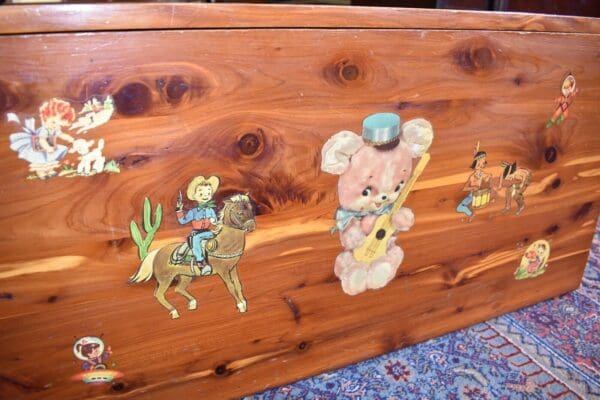 Antique Solid Cedar Child's Toybox, Cowboy Chest Western Trunk, Joey