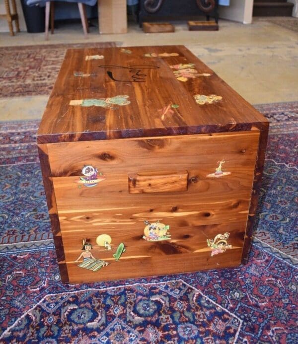 Antique Solid Cedar Child's Toybox, Cowboy Chest Western Trunk, Joey