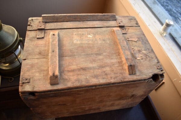 Primitive Wood Crate Biscuit Box, Vintage Advertising Wilson Biscuit Co.