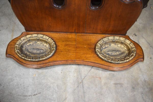 Antique Refinished Walnut Victorian Hall Tree & Mirror