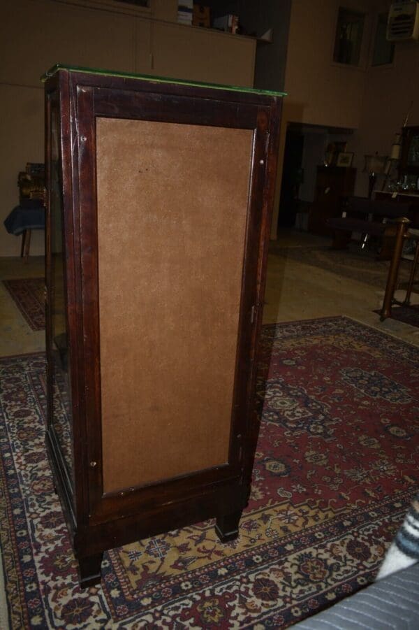 Columbus Show Case Antique Slant Front Glass Display Case Cabinet, Gun Cabinet