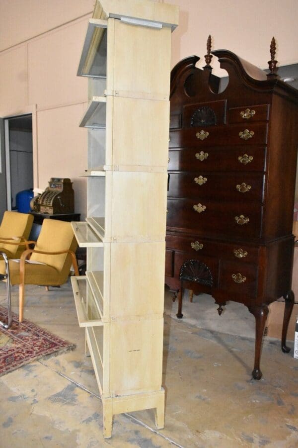 Antique 5 Stack Barrister Bookcase, Painted