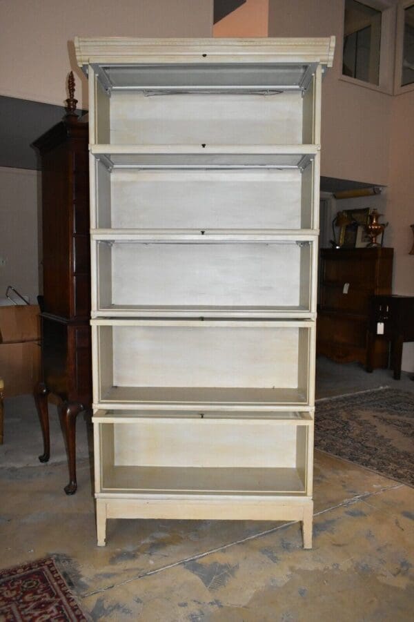 Antique 5 Stack Barrister Bookcase, Painted