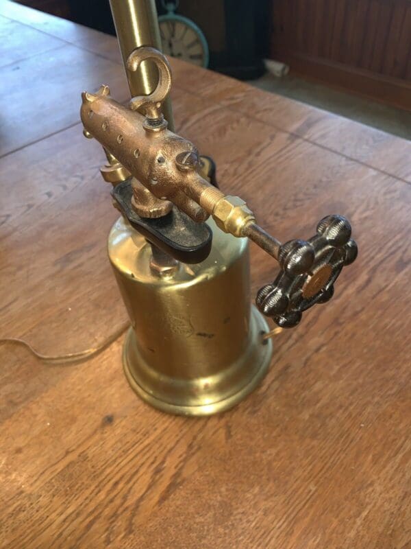 One Of A Kind Steampunk Antique Brass Blowtorch Lamp Industrial Design