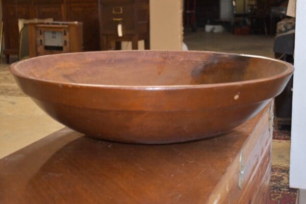 primitive wood dough bowl