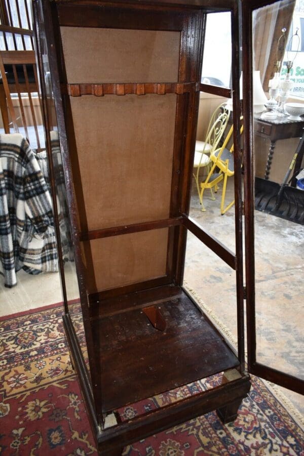 Columbus Show Case Antique Slant Front Glass Display Case Cabinet, Gun Cabinet