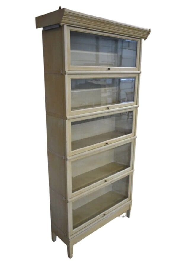 Antique 5 Stack Barrister Bookcase, Painted