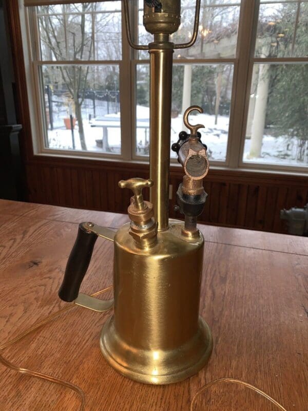 One Of A Kind Steampunk Antique Brass Blowtorch Lamp Industrial Design