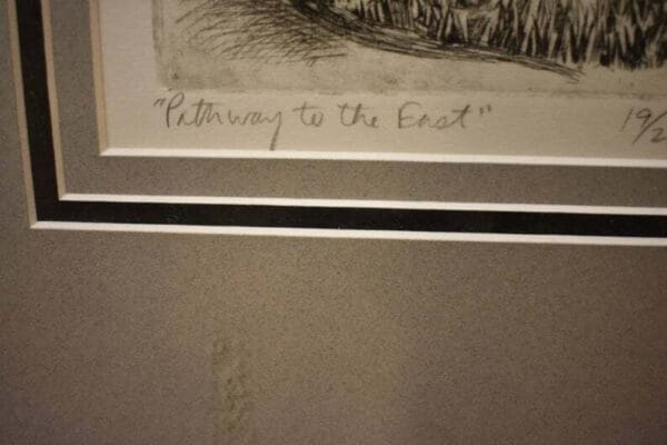 Vintage Antique Pathway to the East Drawing by L. Erlick Pencil Signed Limited