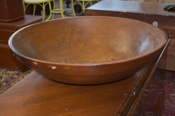 primitive wood dough bowl