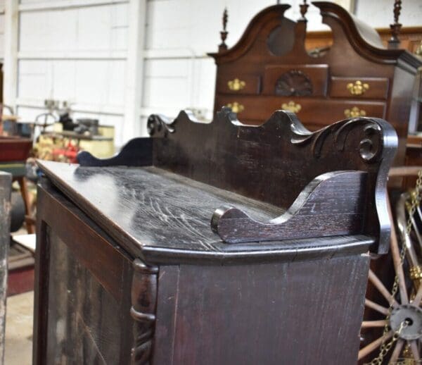 Antique Oak Single Door Bookcase, Display Cabinet