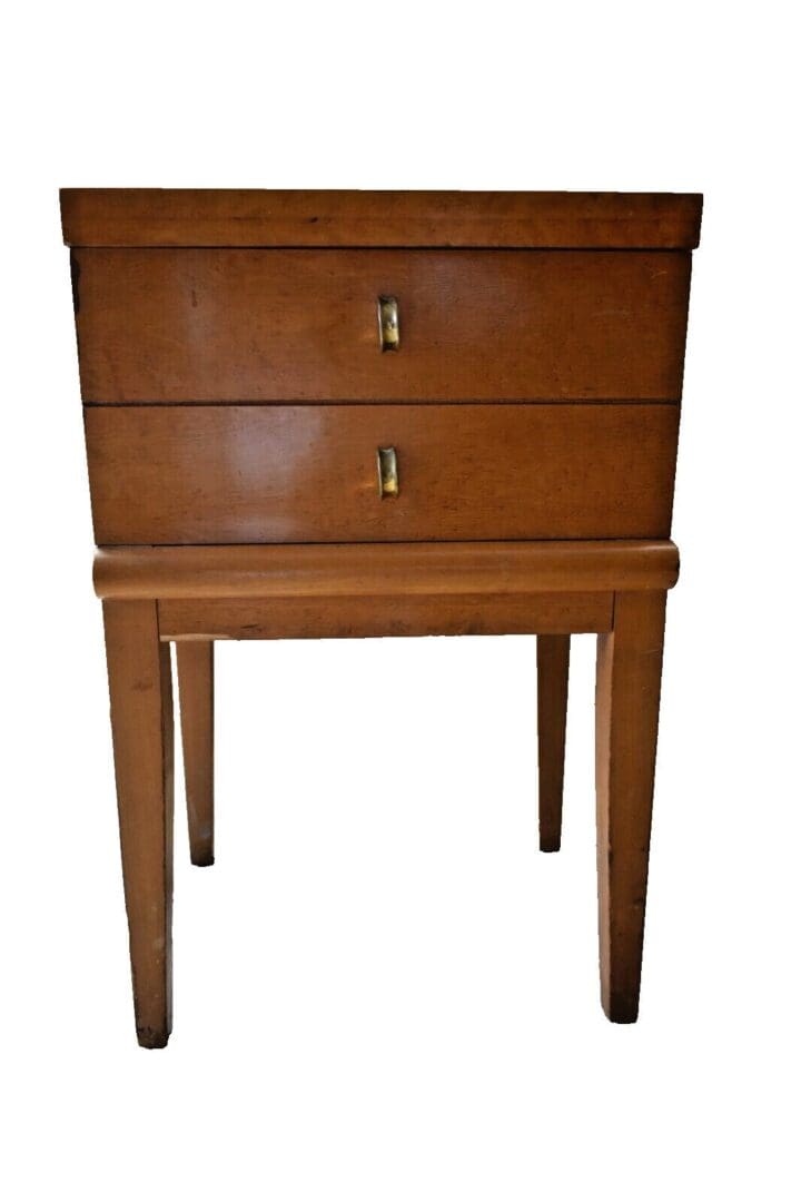 Mid Century Birdseye Maple Bedroom Nightstand, End Table