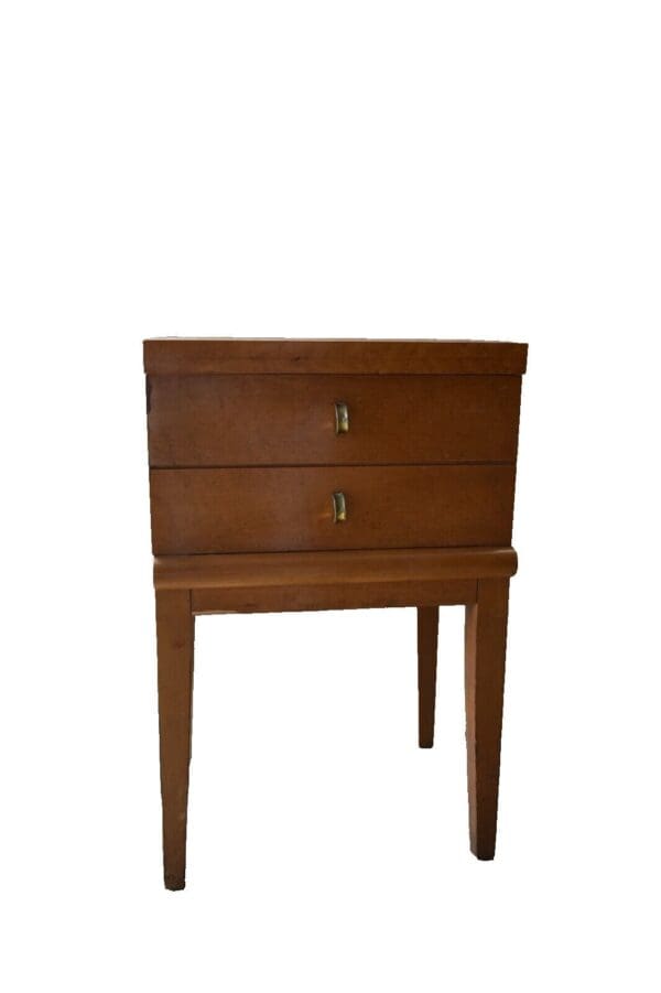 Mid Century Birdseye Maple Bedroom Nightstand, End Table