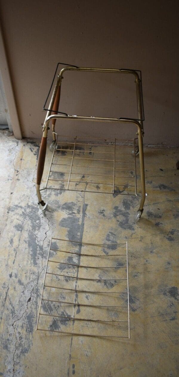 Vintage Mid Century Rolling TV Stand, Cart