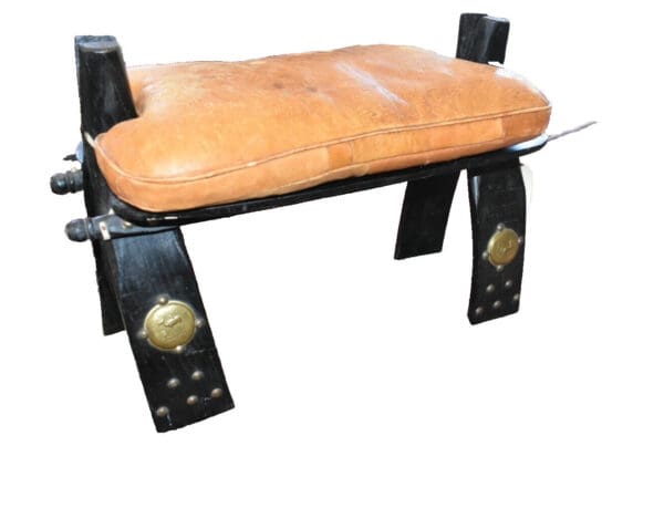 Vintage Camel Saddle, Seat or Foot Stool Bench