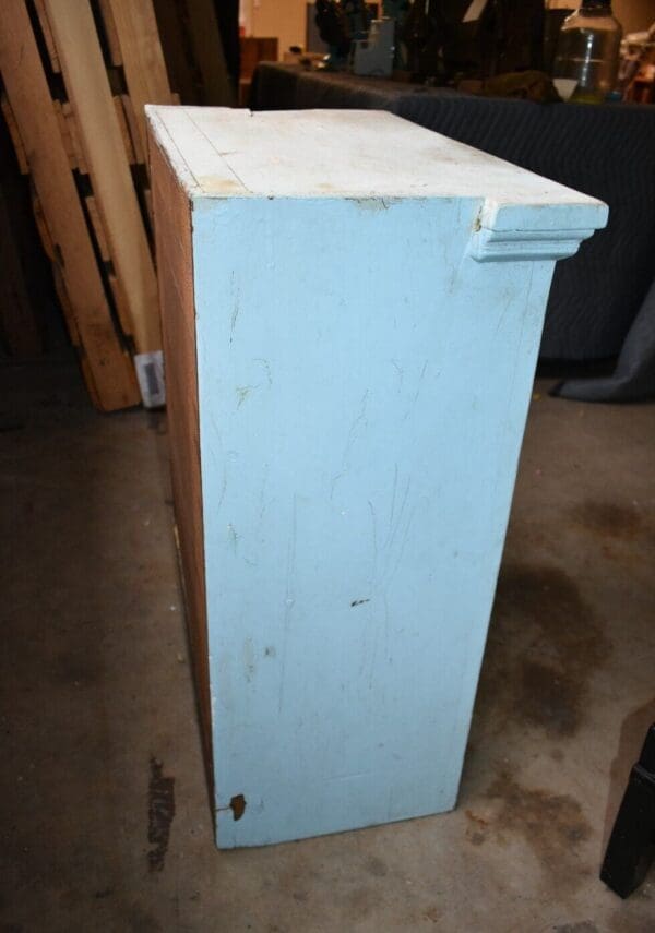 Antique Shabby Blue Wall Medicine Cabinet, Cupboard with Mirror